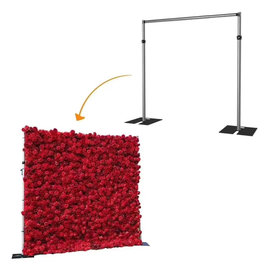 High Quality 3*3 m Double Cross Bar Strong Portable Silver Aluminium Alloy Retractable Frame Wedding Stage Decoration Backdrop