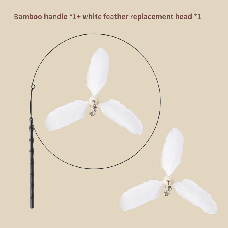 โมเดลด้ามไม้ไผ่ * 1 + หัวเปลี่ยนขนสีขาว * 1