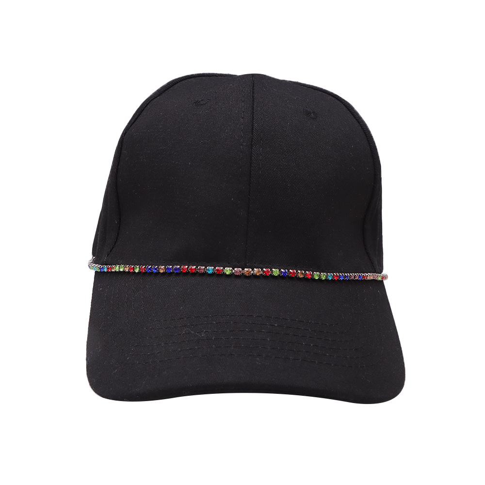 Colorful rhinestone hat chain