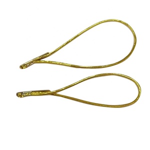 Cuerda elástica de púas de Metal doble de tamaño personalizado de fábrica, etiqueta de tesoro de plata, etiquetas elásticas para prendas, cuerda elástica con plata Doble - Product Image 1