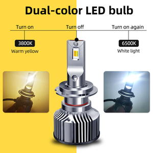 12V led far 3 renk 9005 araba led far renkli 3800K 6500K H7 led mini ışık ampul lamba 2 renkli led far - Product Image 3