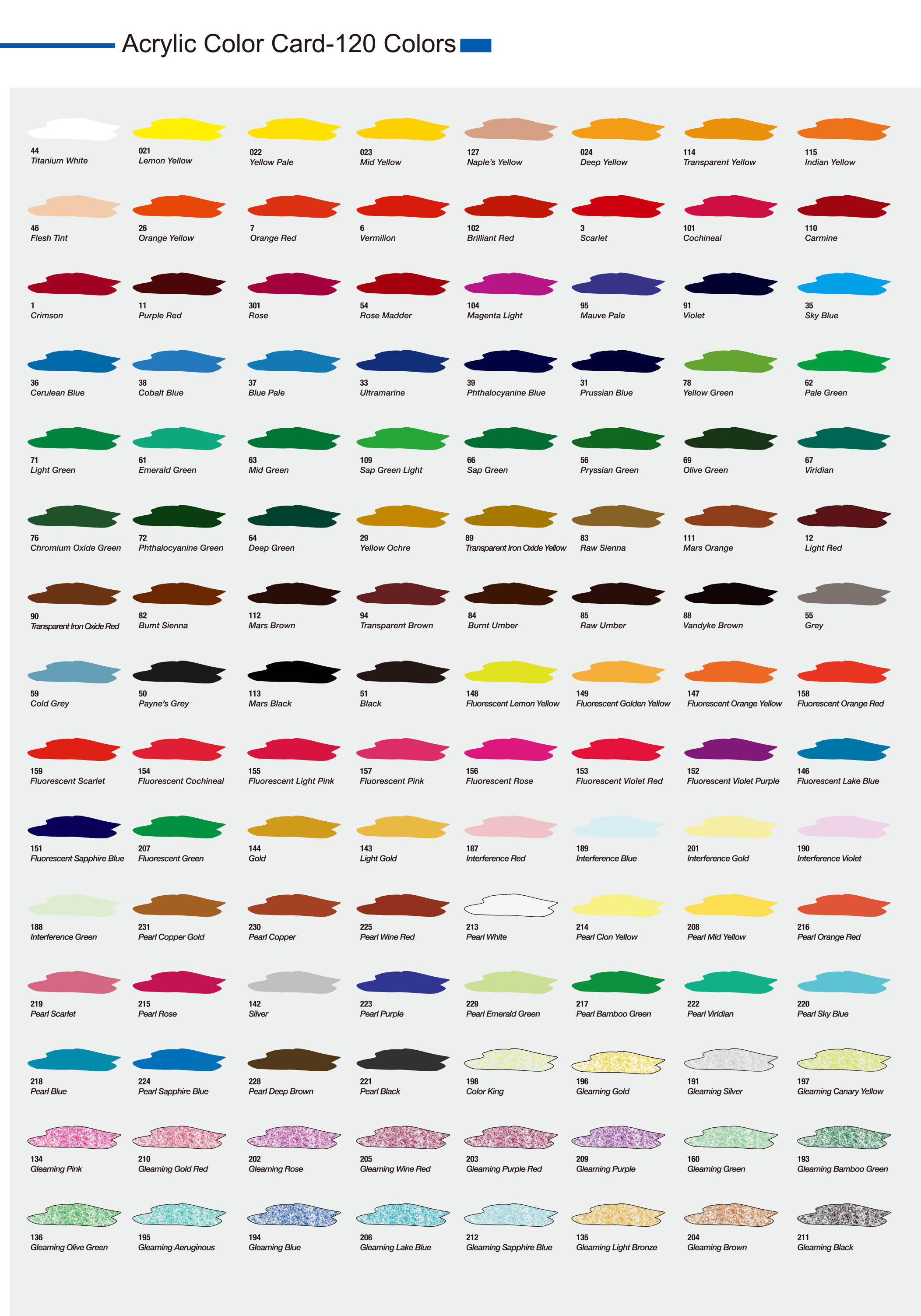 Más de 120 colores