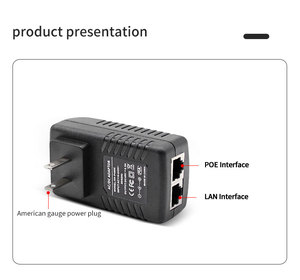 Inyector Hengxin 48V POE, transmisión de 10/100Mbps, salida DC48/0.5A para dispositivos IP - Product Image 5