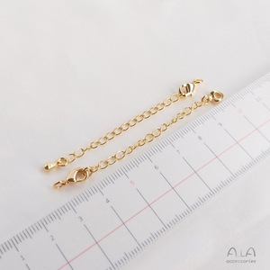 14K altın kaplı genişletilmiş uzatma kuyruk zinciri ıstakoz kanca bağlayıcı DIY takı yapımı renk tutma uzatma zinciri - Product Image 5