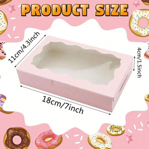 Toptan 50 Packs pembe kurabiye kutusu pencere ile 7*4.3*1.5 inç iki kullanır pasta bisküvi fırın kutusu ambalaj için - Product Image 2