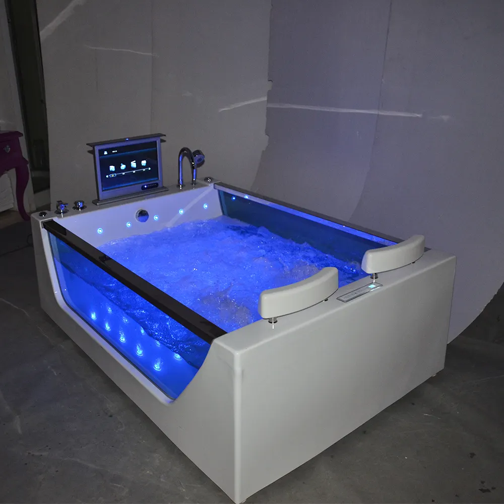 New born tub,two people bath,indoor water jet massage whirlpool bathtub with tv