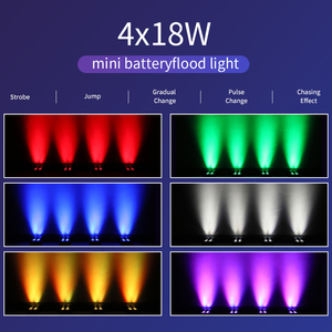 4x18W RGBWA UV 6IN1 Battery Operated <strong>LED</strong> Par Light <strong>2</strong>.4G Wireless DMX Control Mini Party Light for Theme Parks - Product Image 5