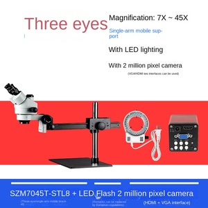 实验室用SZM7045T-STL8发光二极管灯移动支架电子显微镜电话维修放大镜安装 - Product Image 5