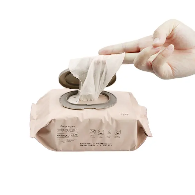 2024 pabrik baru penjualan langsung tisu basah Biodegradable Label pribadi 80 buah tisu bayi bukan tenunan lembut untuk kulit bayi bersih