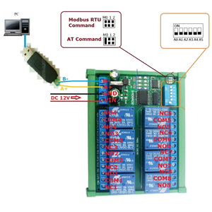 R4D8A08 DC 12V 8 kanal RS485 röle modülü Modbus RTU UART uzaktan kumanda anahtarı DIN35 C45 ray kutusu için PLC PTZ kamera güvenlik - Product Image 3