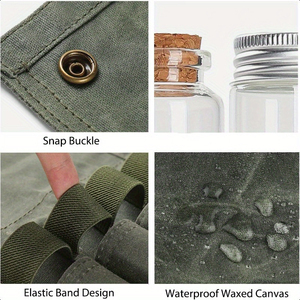 Canvas Bushcraft Spice Kit Portable Waterproof Camping Travel Spice Set Holder Spice Seasoning Bag - Product Image 5