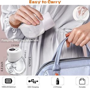 S12 + pompa <span class=keywords><strong>ASI</strong></span> elektrik portabel dapat dipakai, fitur bebas genggam kebisingan rendah pengalaman tanpa rasa sakit silikon buatan termasuk tas susu LED - Product Image 6