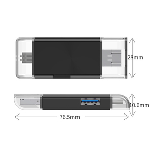 TF SD-Kartenleser Tragbarer USB 2.0 Typ C Flash-Speicher karten adapter mit zwei Steckplätzen Langlebig und praktisch für den täglichen Gebrauch Tragbar - Product Image 3