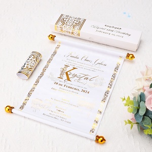 Personal isierte Papier rolle Hochzeits einladungen Goldfolien-Druck mit Box Einzigartige rollende Einladung karten Luxus einladungen