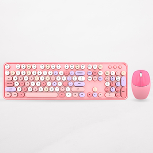 2025 colorido 2,4G teclado y ratón inalámbricos Combo USB teclado Retro de tamaño completo ratón silencioso para ordenador portátil y Escritorio - Product Image 2