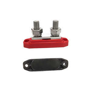 <strong>250A</strong> Bus Bar Power Distribution Blocks Dual 3/8&quot; Studs Terminals, Positive&amp; Ground Battery <strong>Busbar</strong> for Car Trucks Boat Solar - Product Image 3