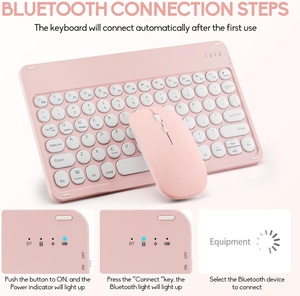 Mini teclado redondo ultrafino, idioma personalizado, español, coreano, para portátil, ventana, iOS, Android, teclado y ratón inalámbricos - Product Image 6