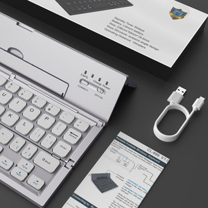 Nueva llegada Mini BT portátil plegable teclado inalámbrico portátil de tres pliegues para ordenador portátil de negocios para PC - Product Image 3