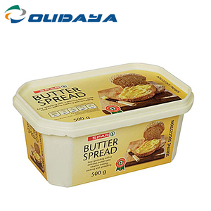 Hochwertige 500ml rechteckige IML-Verpackung kunden spezifisches Logo Butter behälter Margarine verteilt Plastik käse wanne mit Deckel - Product Image 3