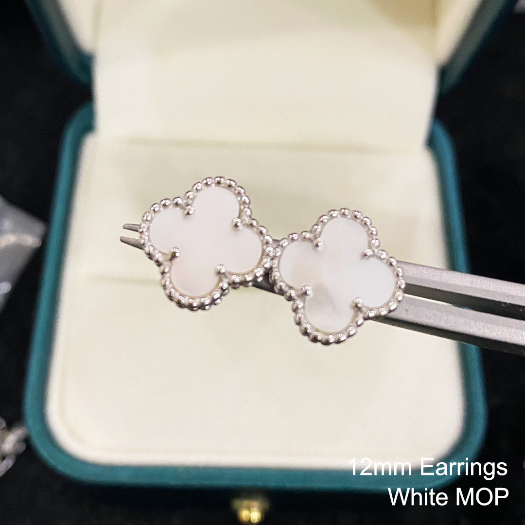 Earrings-Silver-White