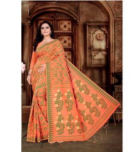Silk <strong>Sari</strong> From India with Unstitched Blouse Surat Wholesale Market Garment - Product Image 6