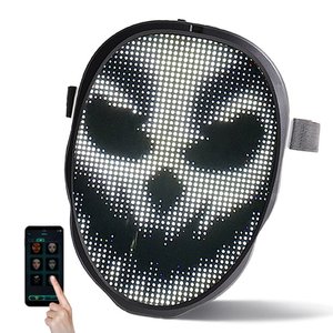 Hot LED Mask APP modelli di viso fai da te Light Up Mask USB ricaricabile Face Transforming Led Mask per adulti Party Christmas
