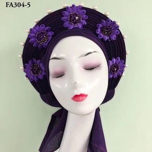 Inmyshopスカーフ卸売Aso Oke Headtie女性用Sego GeleアフリカSego HeadtieナイジェリアスタイルオートGeleビーズ付き - Product Image 1