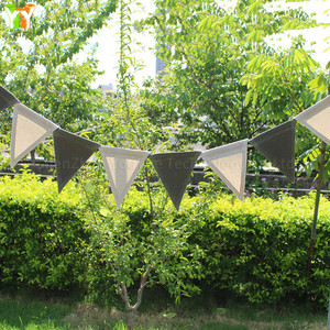 Banderas para acampar al aire libre, 12 Uds., pancarta de lona, banderas de tienda de campaña, cadena multicolor de forma Triangular para fiesta de boda - Product Image 6