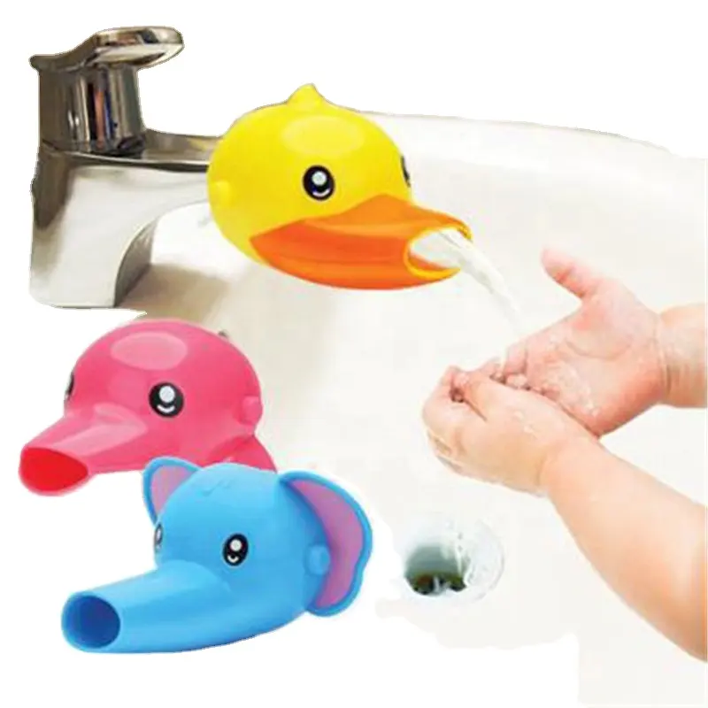 Mignon dessin animé salle de bain évier robinet Extender pour enfant enfants enfant lavage des mains accessoires pour salle de bain ensemble 3 couleurs