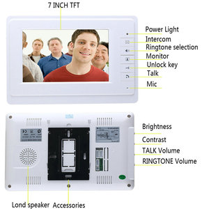 Video Intercom 7''Inch Farbe Schirm Wired Video Tür Telefon Türklingel Speakephone Intercom Passwort RFID Kamera System
