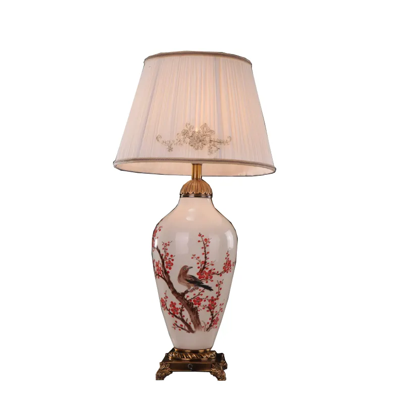 Dekorasi Porselen Cina Lampu Meja Keramik untuk Hotel Samping Tempat Tidur 2290