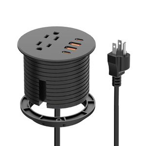 Presa da tavolo con presa tonda di nuovo Design con presa da tavolo a presa multipla nascosta tipo-C 65W presa da tavolo - Product Image 1