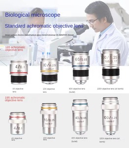 高清4X 195物镜黄铜材料显微镜物镜 - Product Image 4