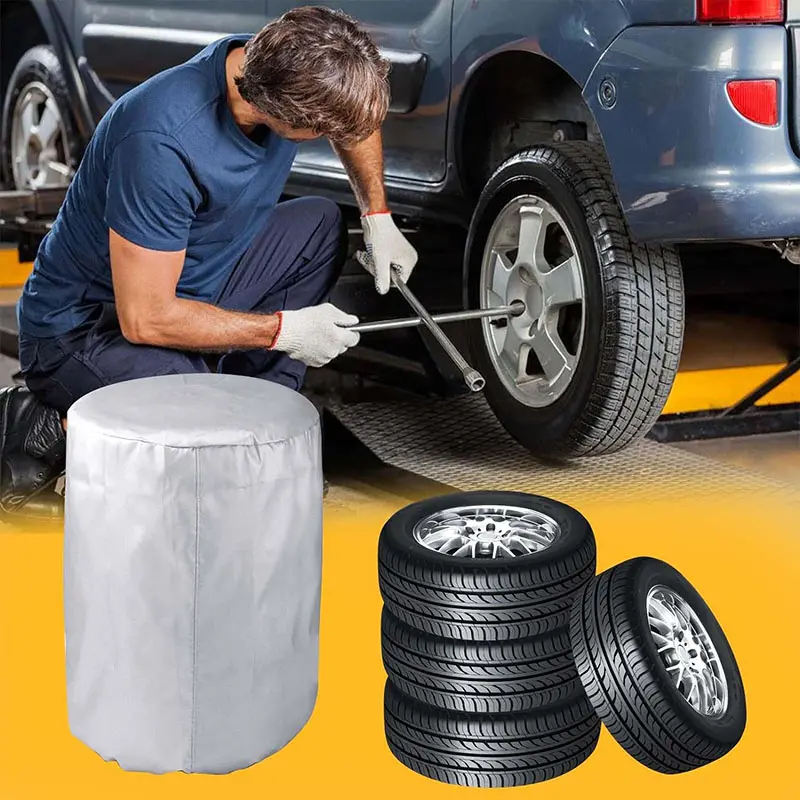 KYSUN Cubierta Universal para Neumáticos Impermeable Radcover para 4 Neumáticos Seasonal Autoreifen Tasche Se Adapta A Tamaños 75 115cm Color Negro