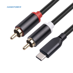 Chip de decodificación incorporado USB tipo C a 2 RCA Cable de audio para teléfono móvil Computadora Conexión de altavoces amplificadores - Product Image 1