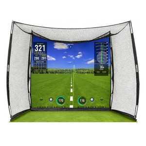 Podiyeen 10x8ft ไฟเบอร์กลาส/โพลีเอสเตอร์ฝึกกอล์ฟตีตาข่ายกรง88 "X 80" หน้าจอจำลองตัวเลือกการกระแทกหน้าจอคลาสสิก - Product Image 2