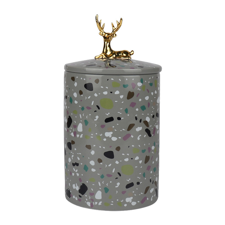 Customization nordic creative ceramic kitchen storage jar living room coffee table light luxury home decoration sealed storage