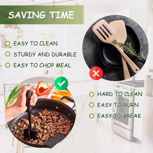 2024 Multi-functional Meat Chopper Potato Salad Tomato Chopper Rice Mixer Grinding Spatula Heat Resistant Meat <strong>Masher</strong> - Product Image 2