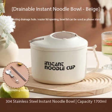 Bianco, formato grande 1700ml - Autentico acciaio 304 + stoviglie