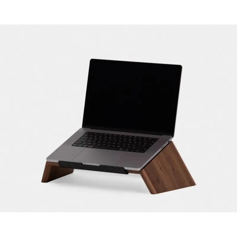 Support vertical pour ordinateur portable en bois massif de noyer noir véritable, peu encombrant, pour ordinateur portable