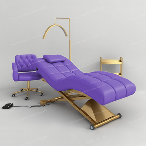 Luxus moderne Gold Salon Möbel 1 Motor elektrische Gesichts behandlung Schönheits <span class=keywords><strong>massage</strong></span> Bett Kosmetik Tisch Stuhl Facial Spa Wimpern bett - Product Image 5