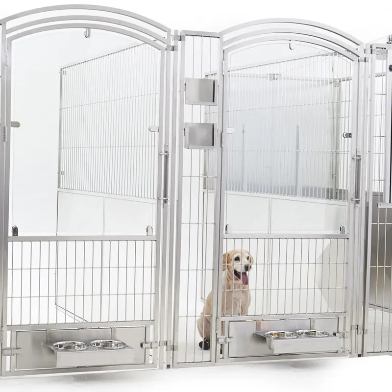 犬の実行大きなペットボックス犬小屋フェンスメタルペットスクール複数の犬の実行屋外エンクロージャー工場カスタマイズ可能なS/Sケージ