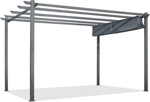 Bahçe sundurma plaj, veranda, bahçe, güverte için geri çekilebilir gölgelik ile 10x10FT açık veranda Metal Pergola