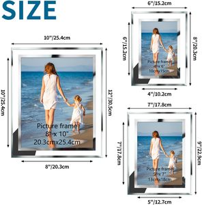 Bán Hot Glass pha lê 4*6 "khung ảnh tùy chỉnh hình ảnh màu trắng khung cho bàn - Product Image 2