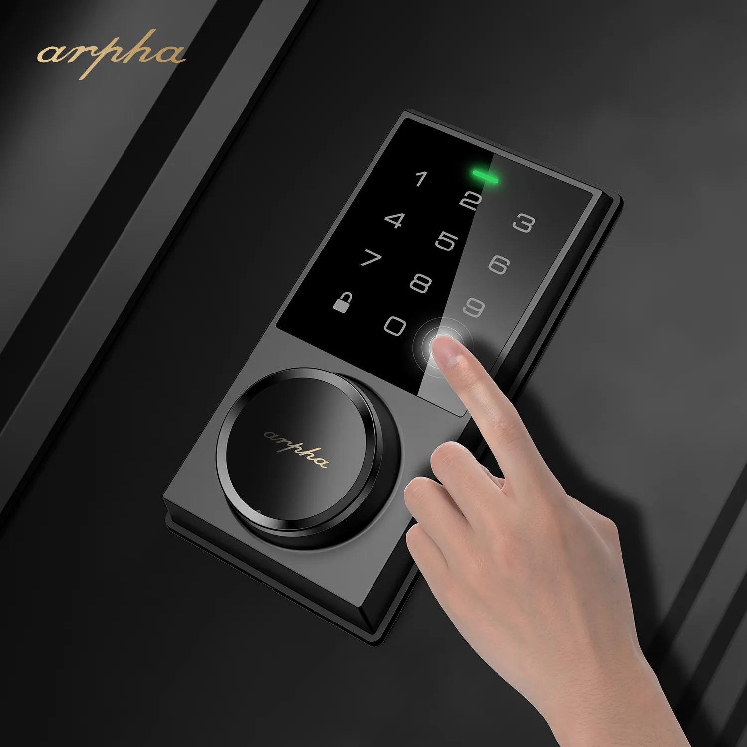 ArphaAL302デッドボルトスマートロックエントリードアキーレスWi-Fiアプリコントロールドアロックスマートガラスドア