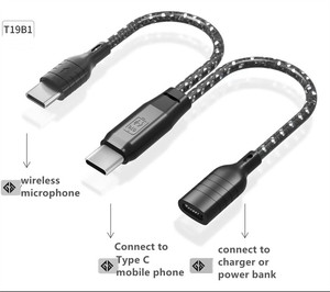แจ็กเก็ตไนลอนสายแยก OTG สำหรับผู้หญิง2-in-1มัลติฟังก์ชัน Type C ตัวผู้ถึง2-Type C ตัวเมีย - Product Image 6
