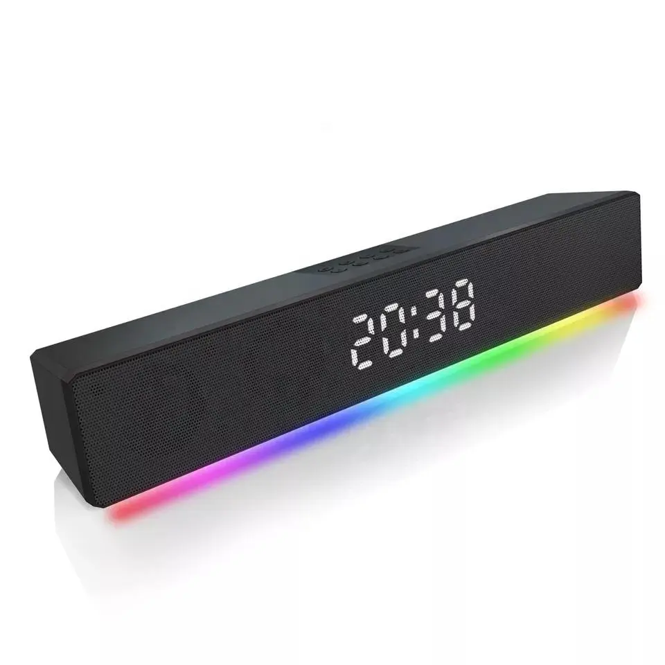 Hot RGB soundbars Loa 2400mAh 10 Wát Đồng hồ báo thức loa không dây loa siêu trầm thông minh TV chơi game sounbar
