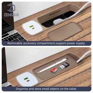 Nuevo diseño, enchufe de escritorio de oficina, mesa de estilo de gama alta, salida multifuncional, USB tipo C con bandeja de almacenamiento - Product Image 2