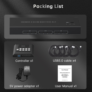 4K60Hz HDMI 2.0 <strong>KVM</strong> <strong>Switch</strong> 4x1 for 4PC Dual Monitor <strong>KVM</strong> <strong>Switch</strong> 4K60Hz <strong>KVM</strong> <strong>Switch</strong> <strong>4</strong> in 2 Out