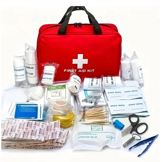 Trousse de premiers soins, trousse de traumatologie de survie en camping en plein air avec articles médicaux d'urgence essentiels